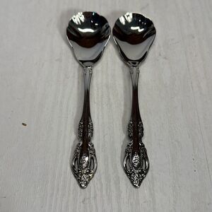 Oneida Community BRAHMS Sugar Shell Stainless Steel Spoon set of 2